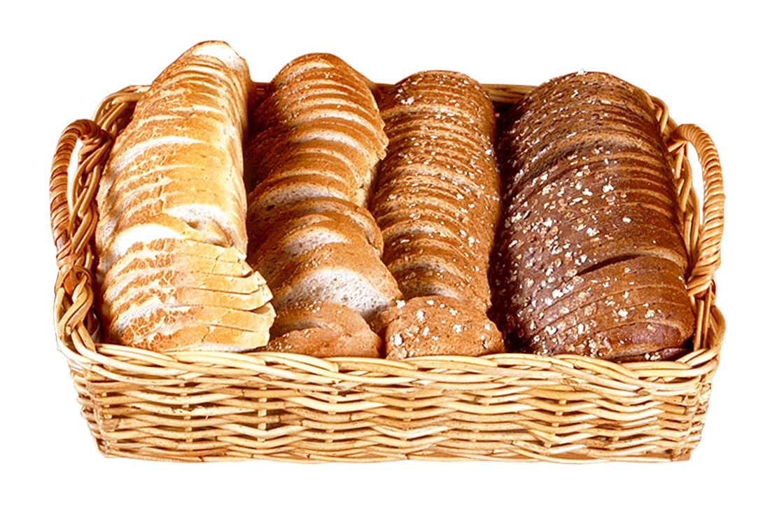 Multi Slices Wicker Grain Basket Bread Transparent PNG Image