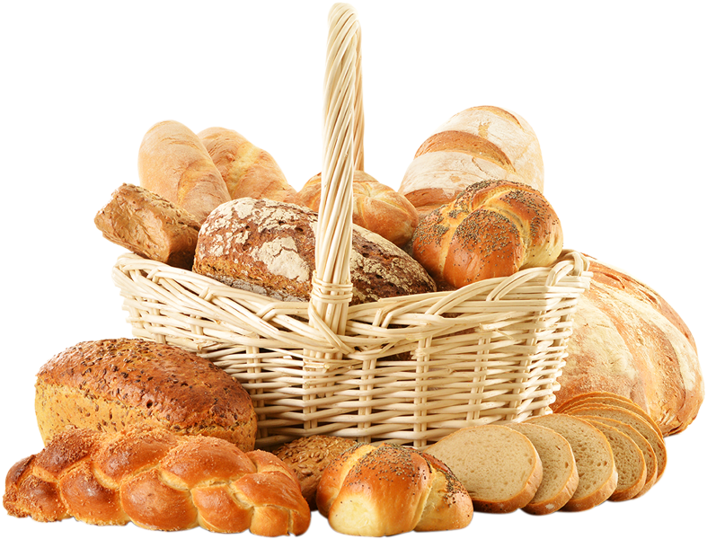 Basket Wicker Slices Wheat Bread Transparent PNG Image