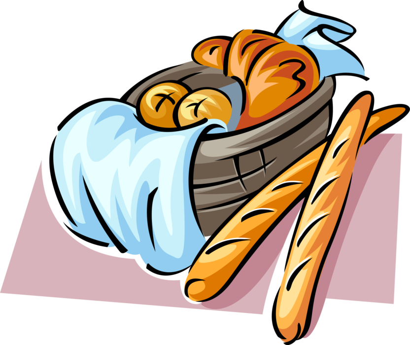 Basket Vector French Bread Free Clipart HD Transparent PNG Image