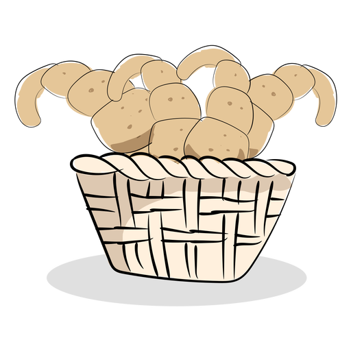 Basket Vector French Bread Download HQ Transparent PNG Image