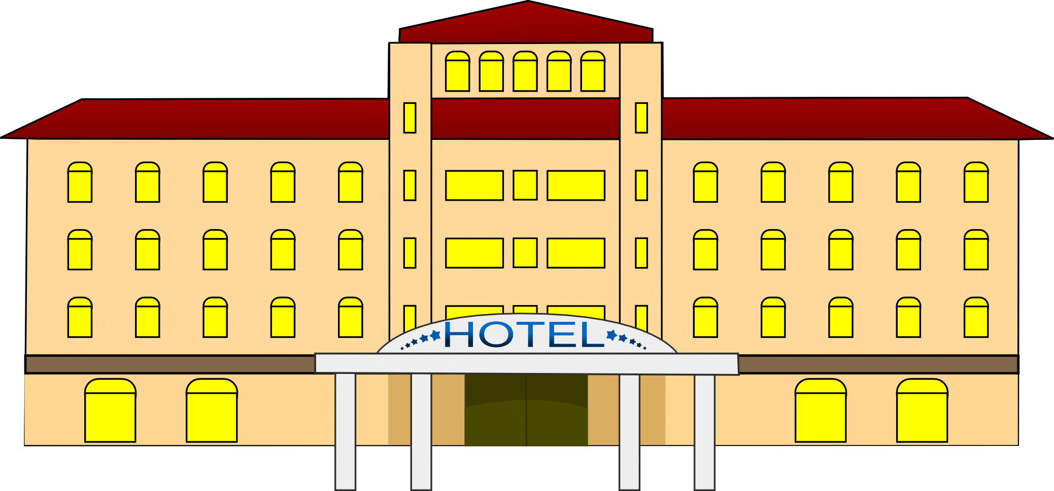 Building Hotel Vector Free Transparent Image HQ Transparent PNG Image