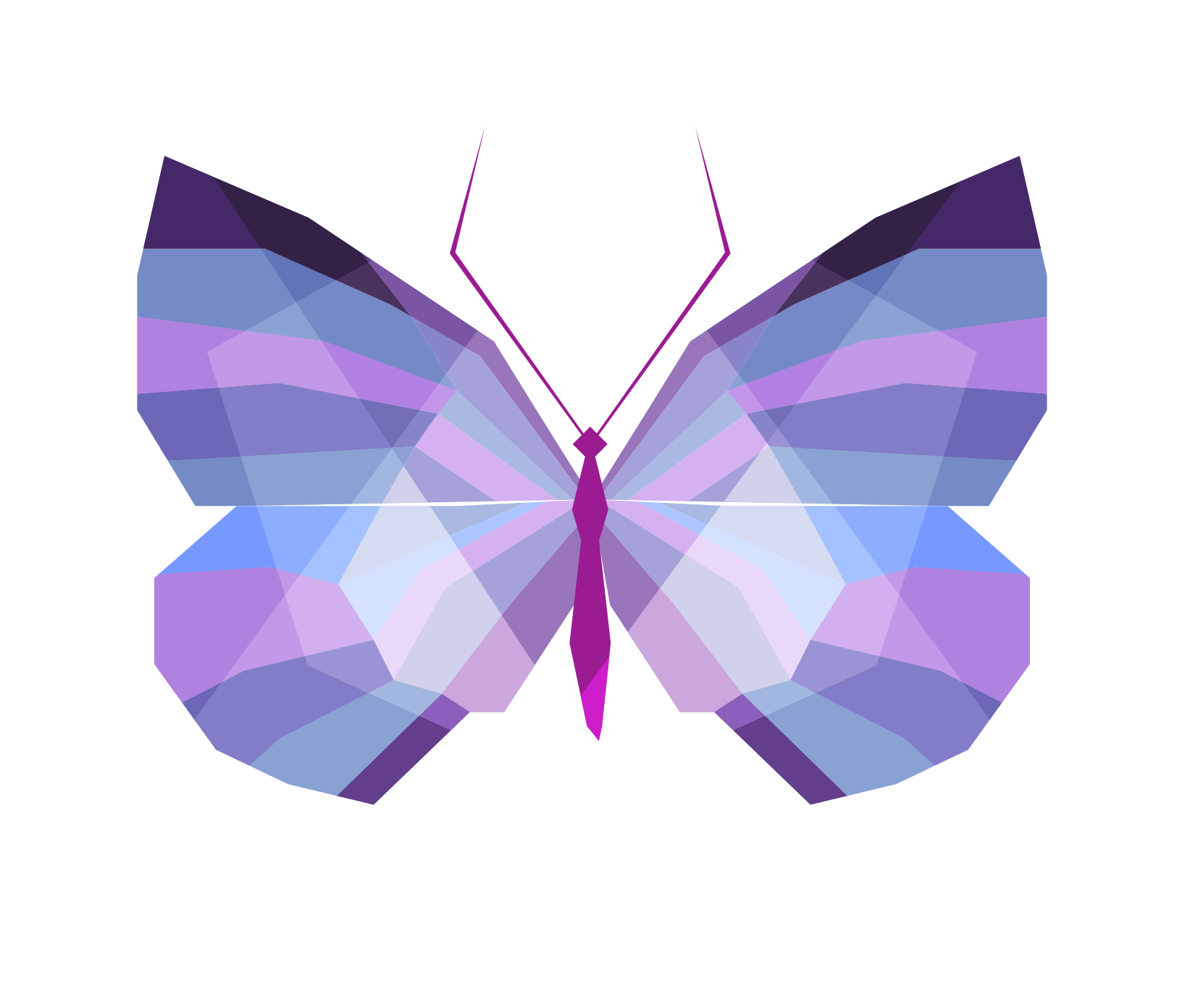 Butterfly Lilac Geometry Color Vector Graphics Drawing Transparent PNG Image