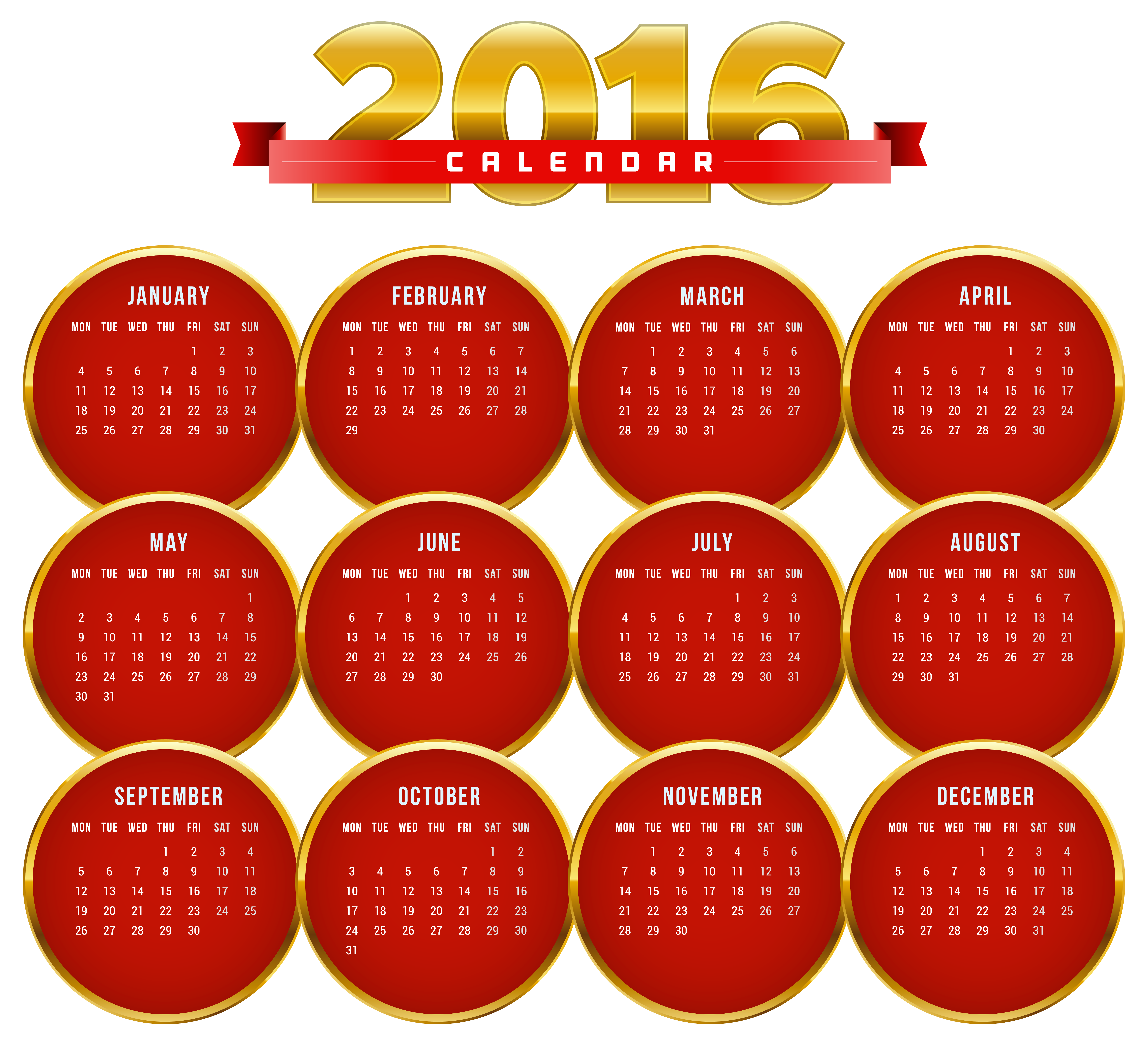 2016 Calendar Google Transparent Red Download Free Image Transparent PNG Image