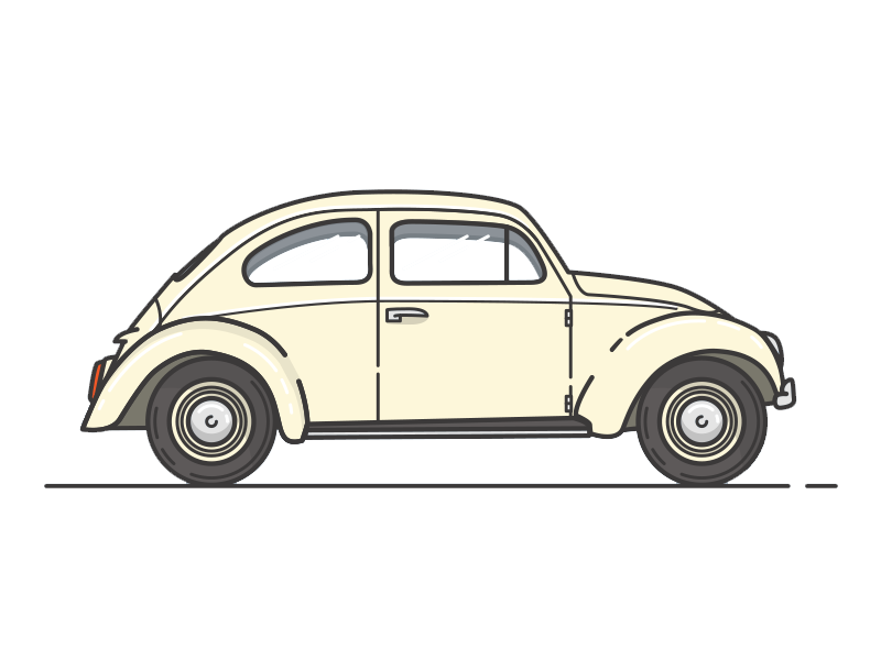 Vintage Classic Car Beetle Volkswagen View Vehicle Transparent PNG Image