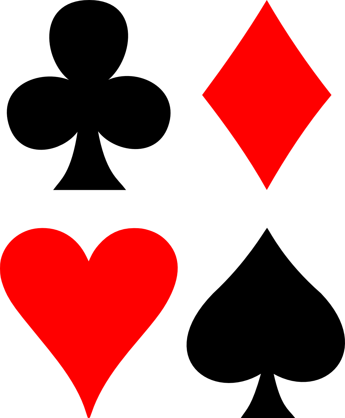 Playing Card Suit Symbols Transparent PNG Image