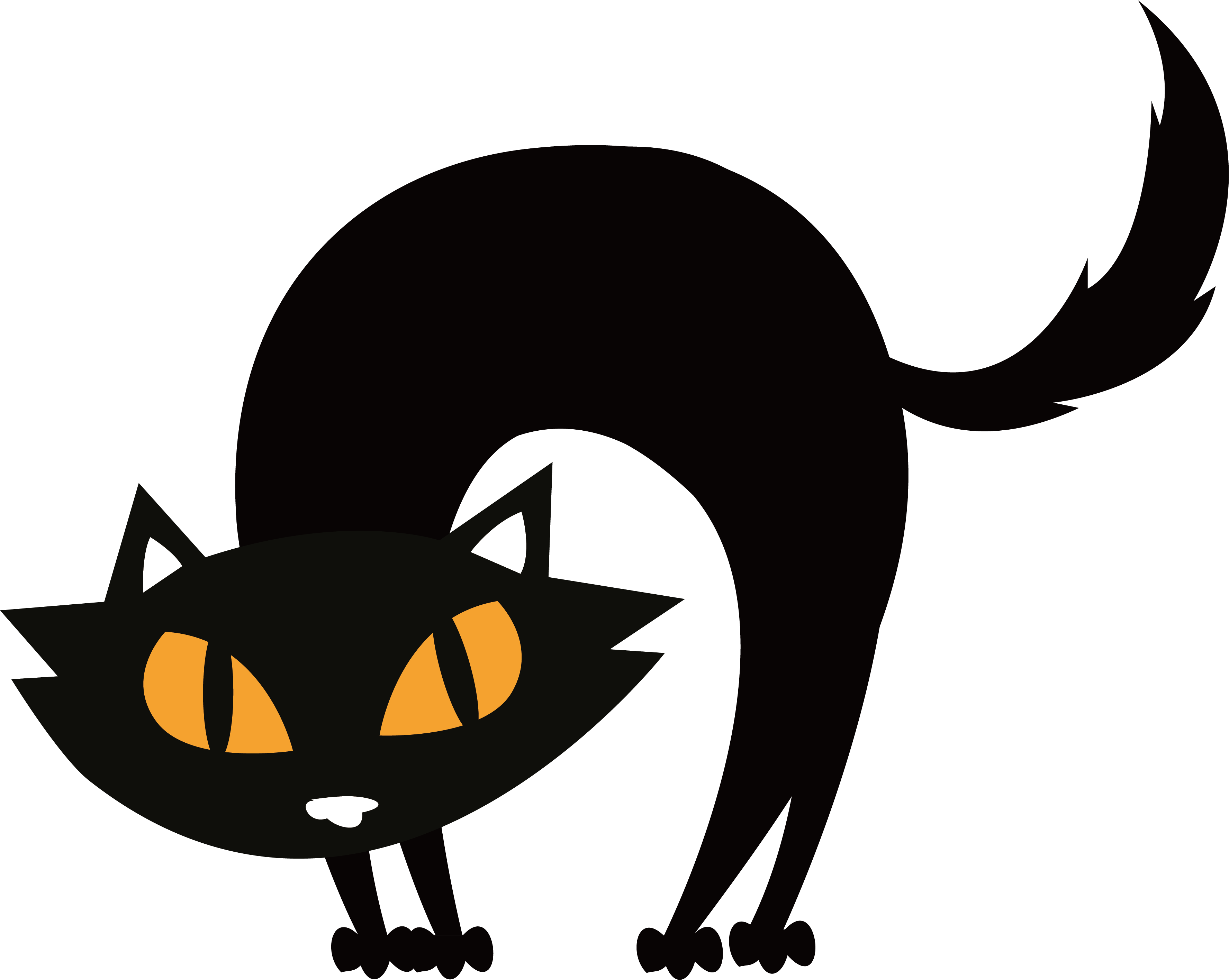 Vector Halloween Cat HD Image Free Transparent PNG Image