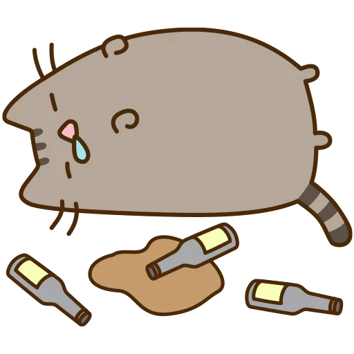 Telegram Sticker Pusheen Line PNG Download Free Transparent PNG Image