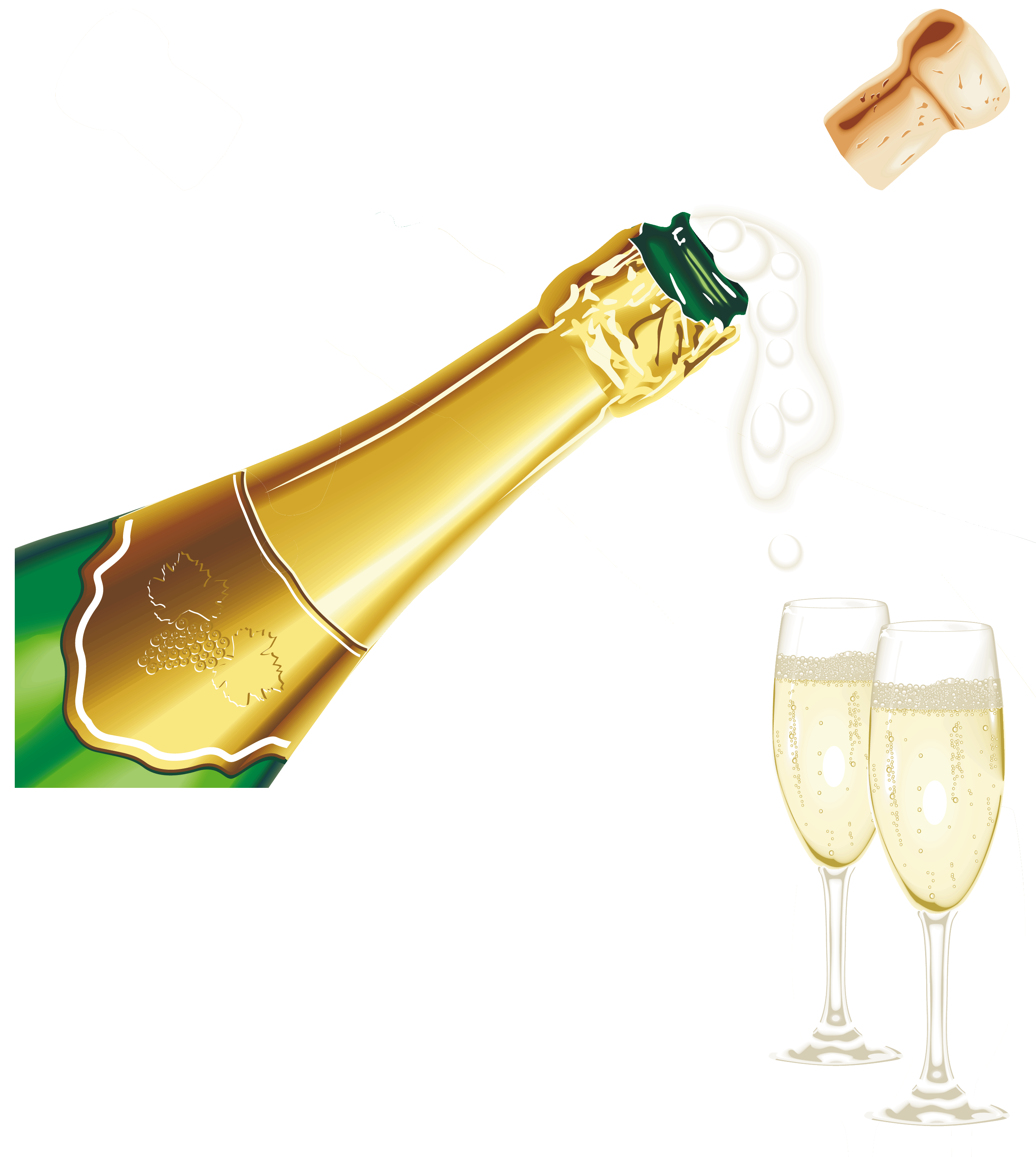 Champagne Popping Transparent PNG Image