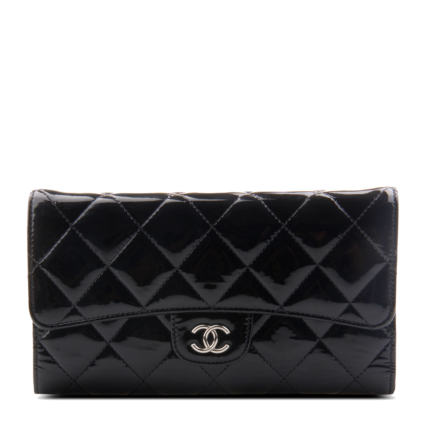 Patent Leather Purse Wallet Black Handbag Chanel Transparent PNG Image