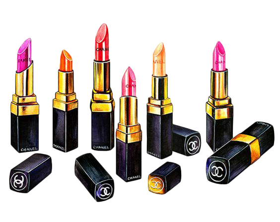 Lipstick Illustration Watercolor Cosmetics Painting Chanel Hand-Painted Transparent PNG Image