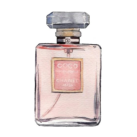 Mademoiselle No. Perfume Watercolor Coco Painting Chanel Transparent PNG Image