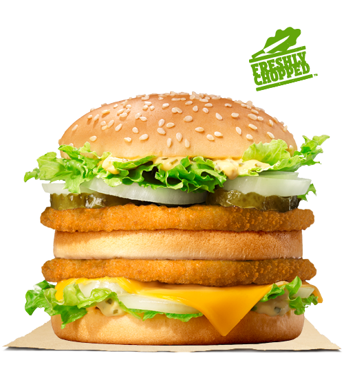 King Whopper Hamburger Big Fries Cheeseburger French Transparent PNG Image