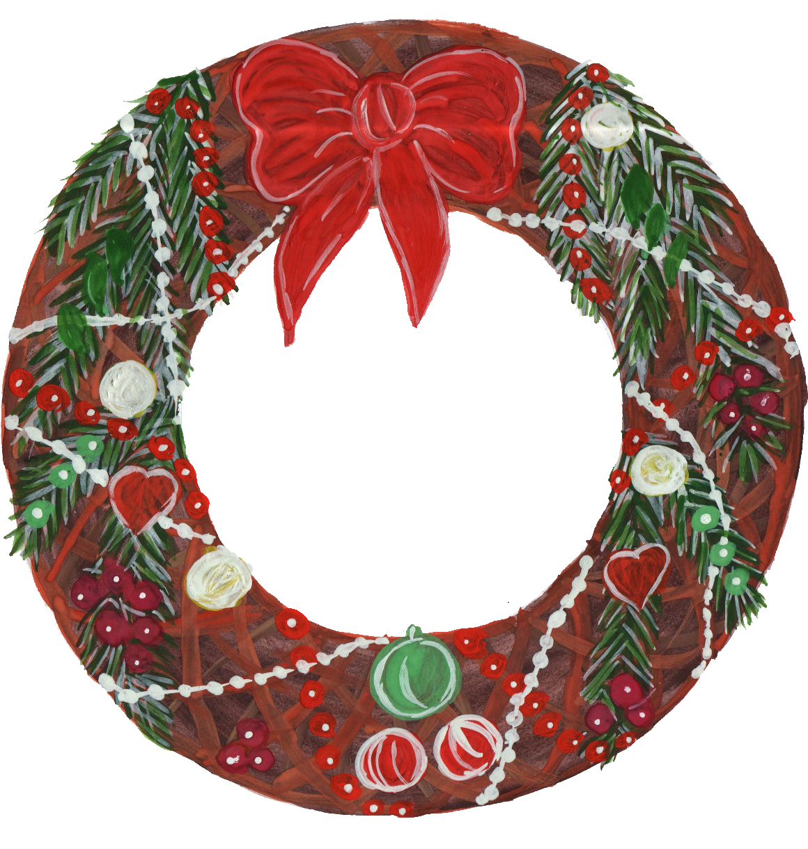 Watercolor Wreath Christmas Free Download Image Transparent PNG Image