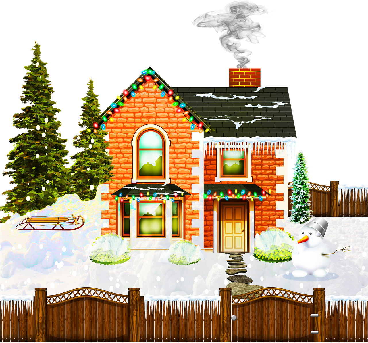 House Christmas Free Transparent Image HQ Transparent PNG Image