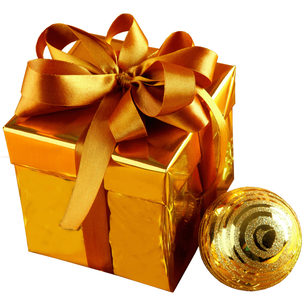 Gift Christmas Gold Free Clipart HQ Transparent PNG Image