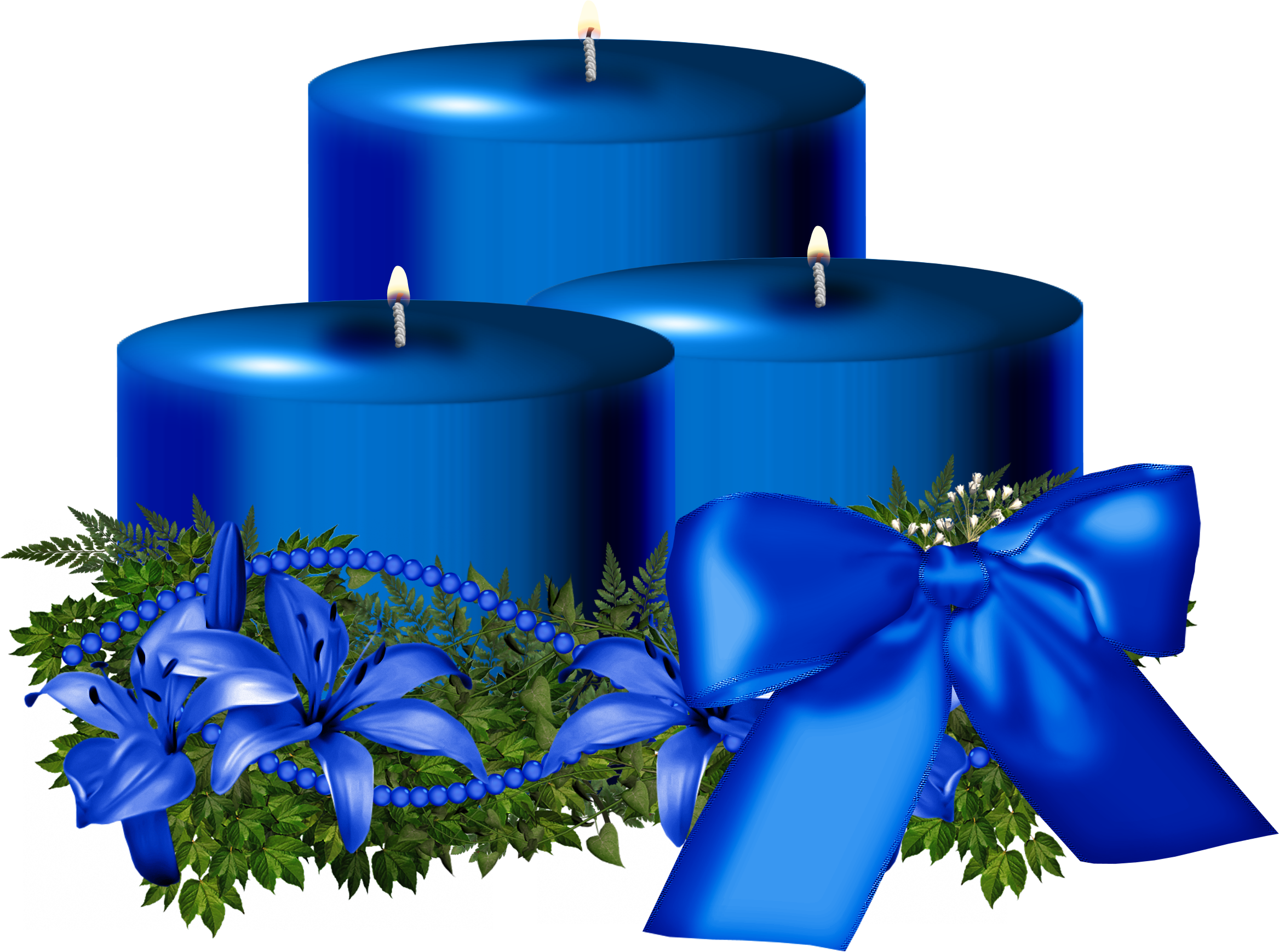 Blue Candle Christmas HQ Image Free Transparent PNG Image