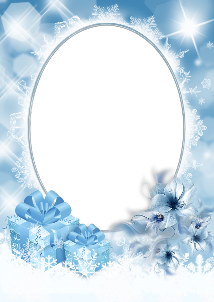 Blue Frame Christmas Free Photo Transparent PNG Image