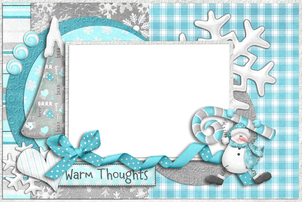 Blue Frame Christmas Free Clipart HQ Transparent PNG Image