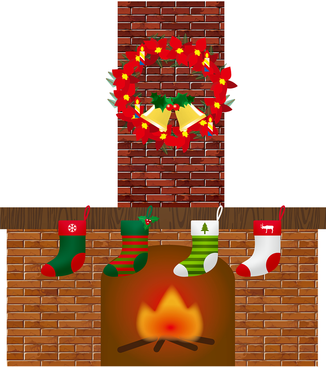 Fireplace Christmas Free Clipart HQ Transparent PNG Image