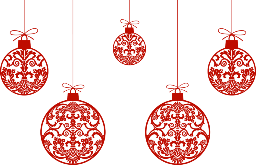 Images Hanging Christmas Red Bauble Transparent PNG Image