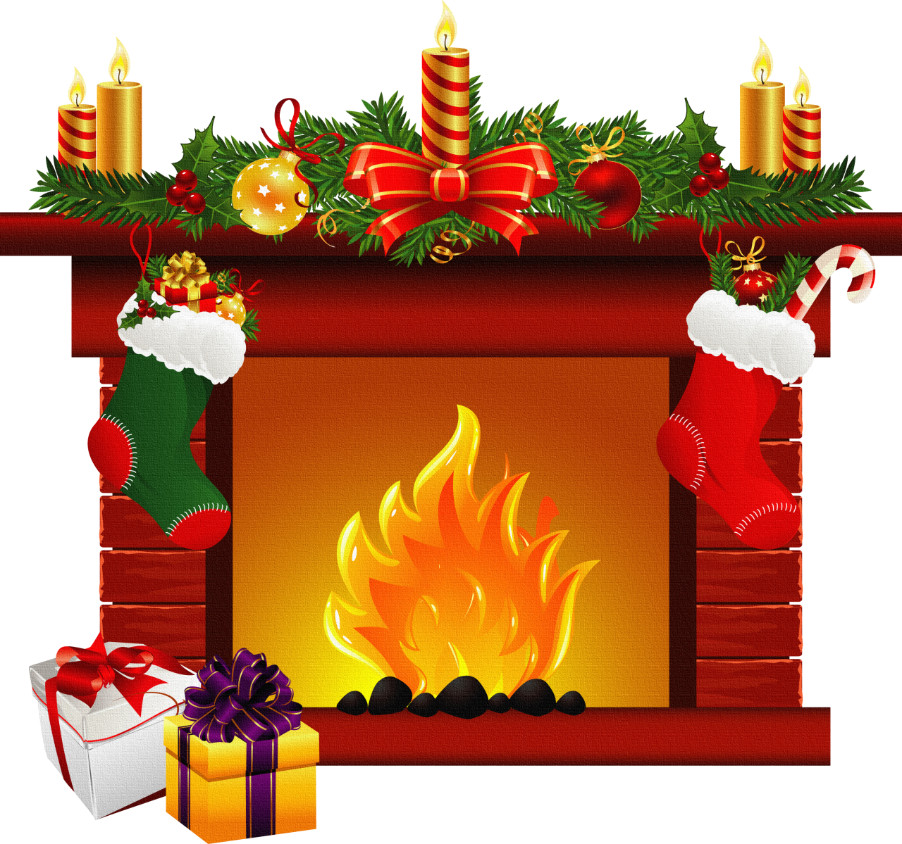 Fireplace Christmas Free HQ Image Transparent PNG Image