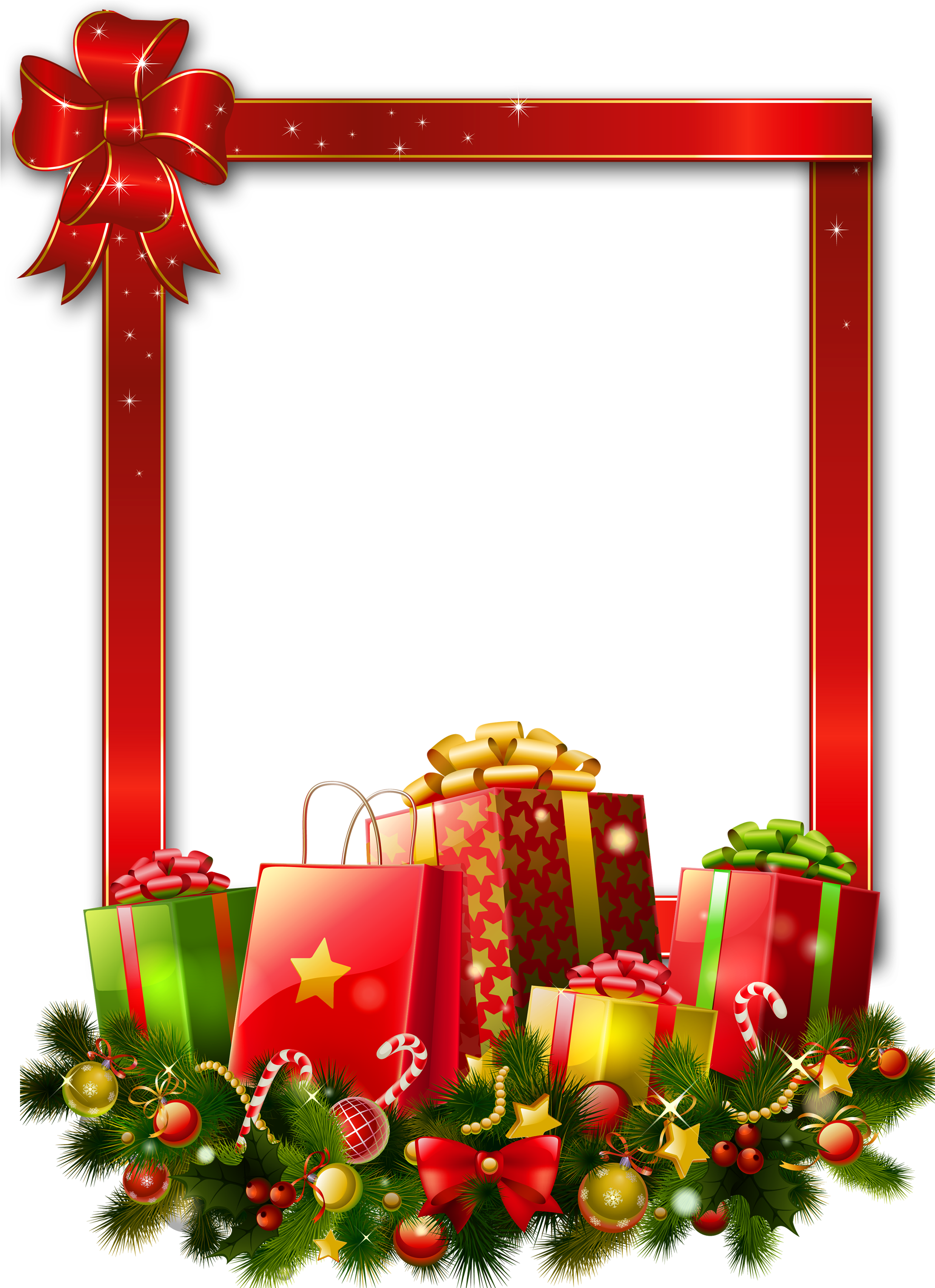 Frame Christmas Red Free PNG HQ Transparent PNG Image