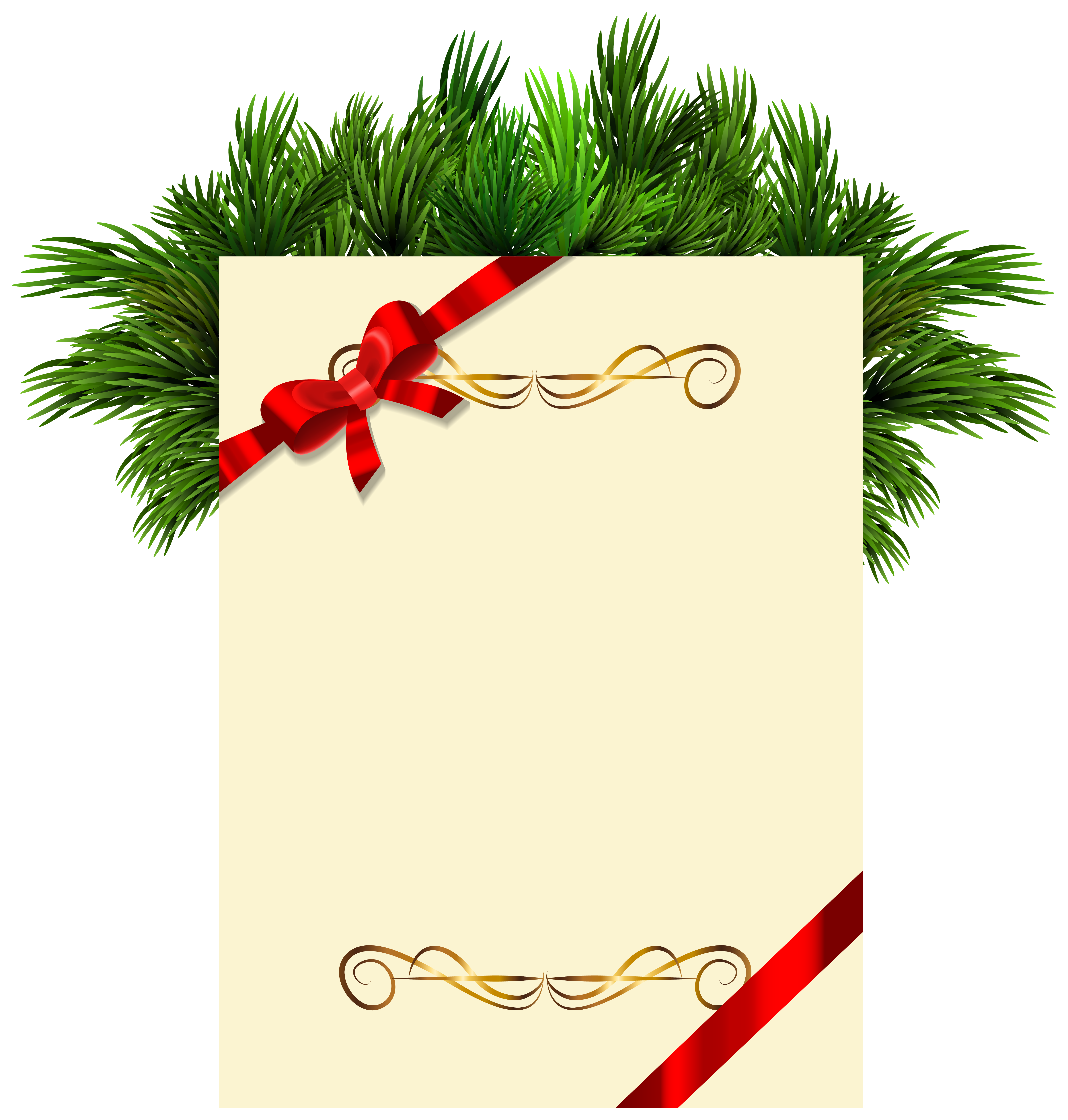 Picture Branches Claus Pine Invitation Santa Blank Transparent PNG Image