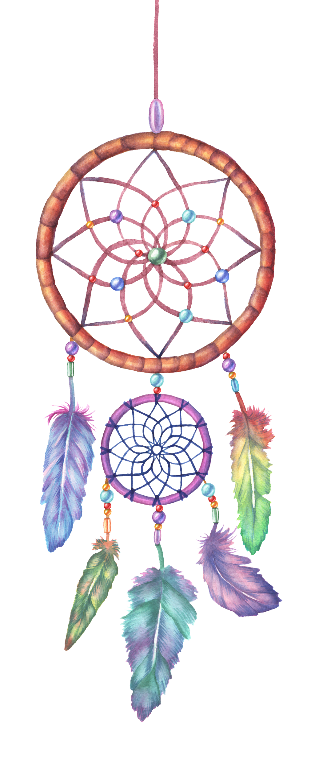 Dreamcatcher Color Illustration Watercolor Painting Drawing Transparent PNG Image