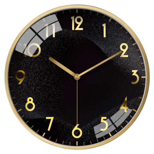 Wall Golden Black Clock Free Transparent Image HQ Transparent PNG Image