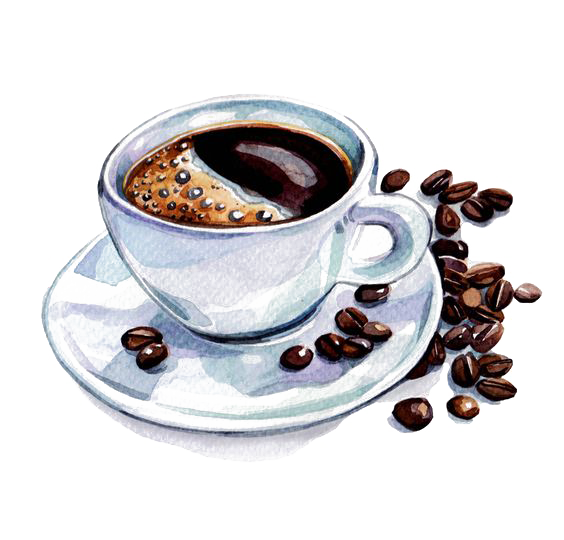 Coffee Cup Latte Watercolor Cafe Painting Transparent PNG Image