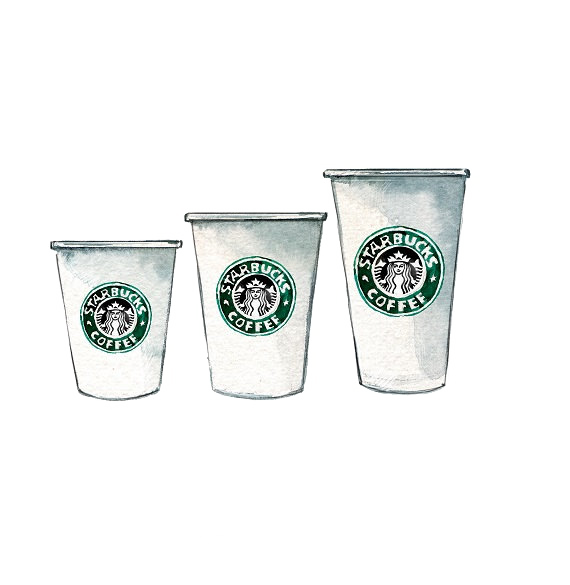 Coffee Frappuccino Cup Tea Mug Starbucks Hand-Painted Transparent PNG Image