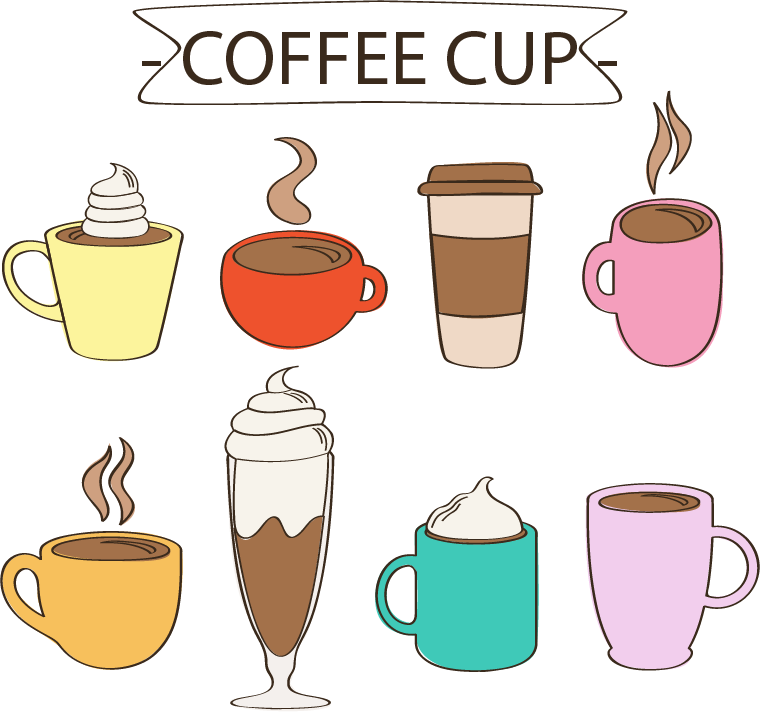 Coffee Cappuccino Tea Material Latte Vector Cafe Transparent PNG Image