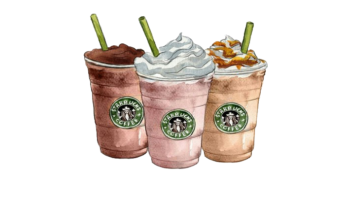 Coffee Frappuccino Latte Milkshake Starbucks Cartoon Transparent PNG Image