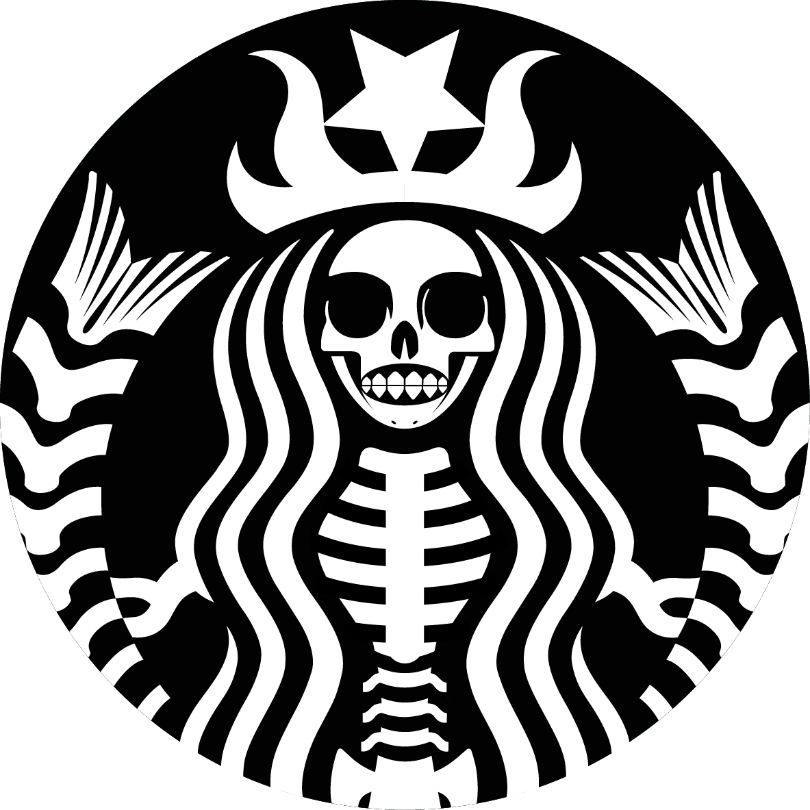 Coffee Skull Espresso Black Starbucks Beans Cafe Transparent PNG Image