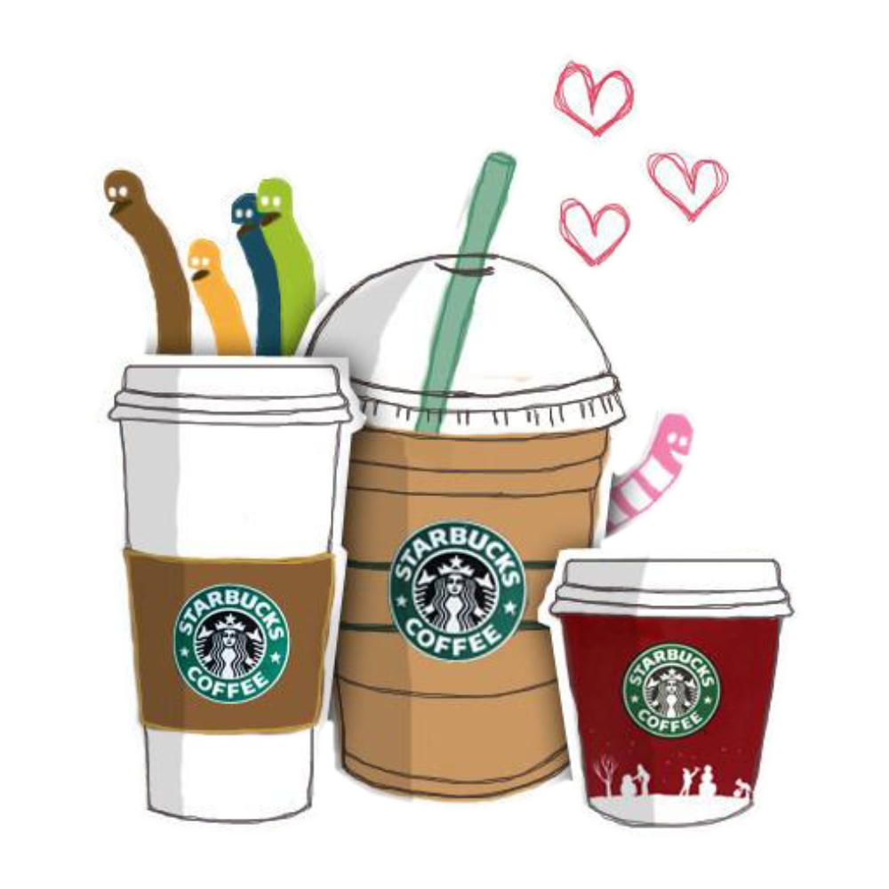 Coffee Iced Tea Starbucks Cafe Hand-Painted Transparent PNG Image