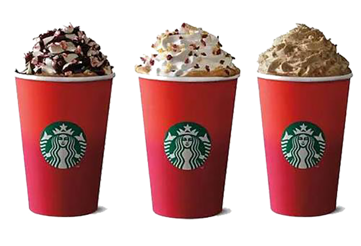 Coffee Cup Espresso Latte Starbucks Christmas Red Transparent PNG Image