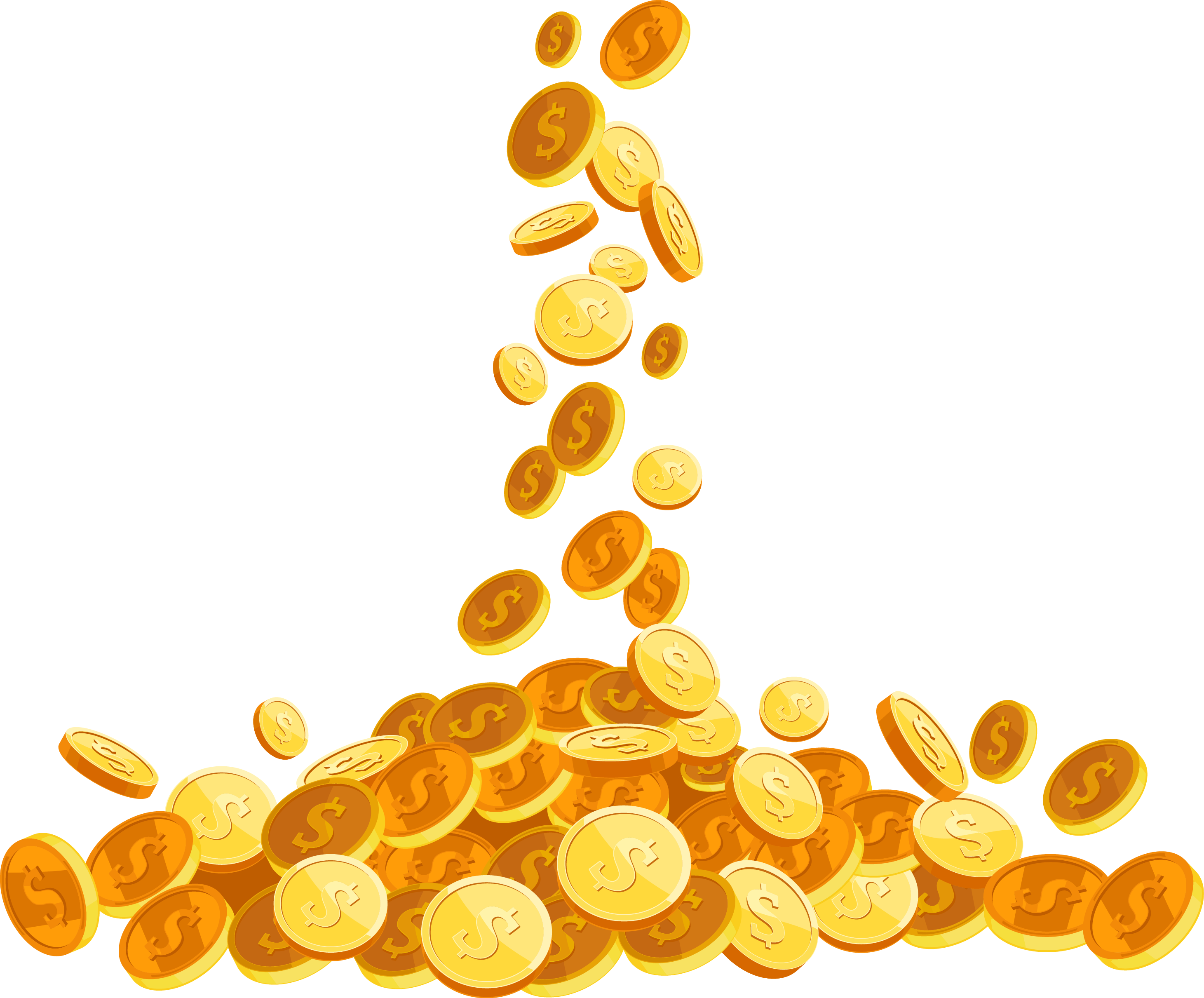 Coins Gold Painted Of Drop Hand Euclidean Transparent PNG Image