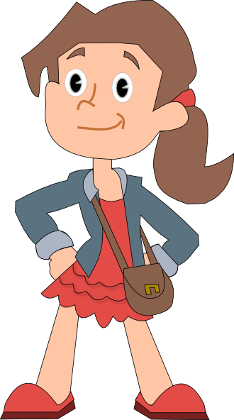 Cute Cartoon Girl Transparent Background Transparent PNG Image