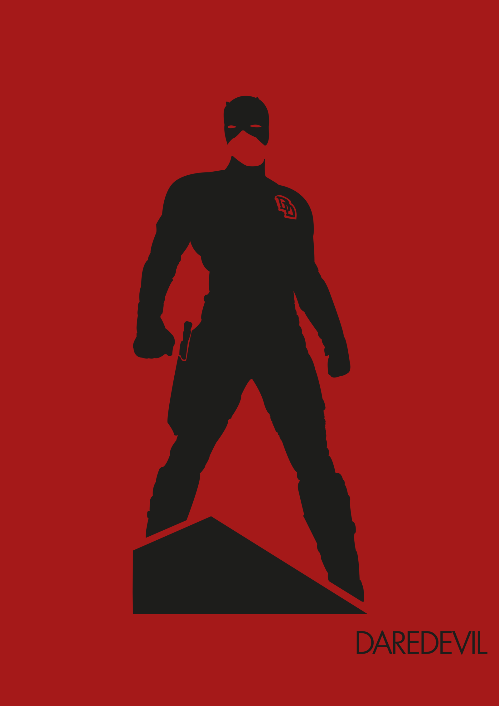 Standing Silhouette Logo Daredevil Digital Art Transparent PNG Image