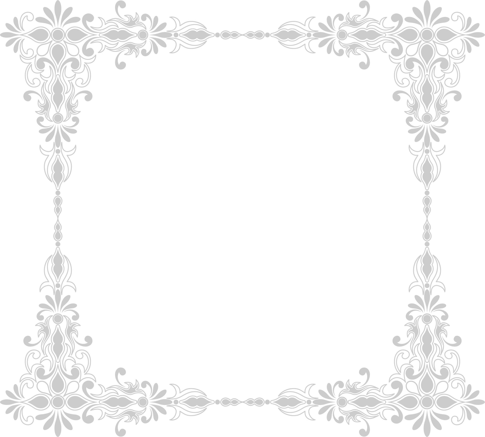 Flower Area Pattern Frame Grey Black White Transparent PNG Image