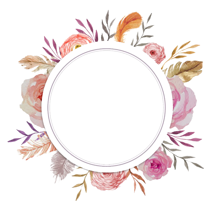 Vector Floral Circle Flower Frame Transparent PNG Image