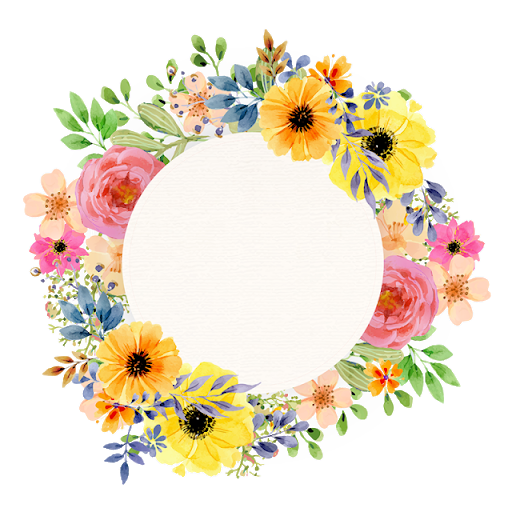 Circle Flower Frame Colorful Free Clipart HQ Transparent PNG Image