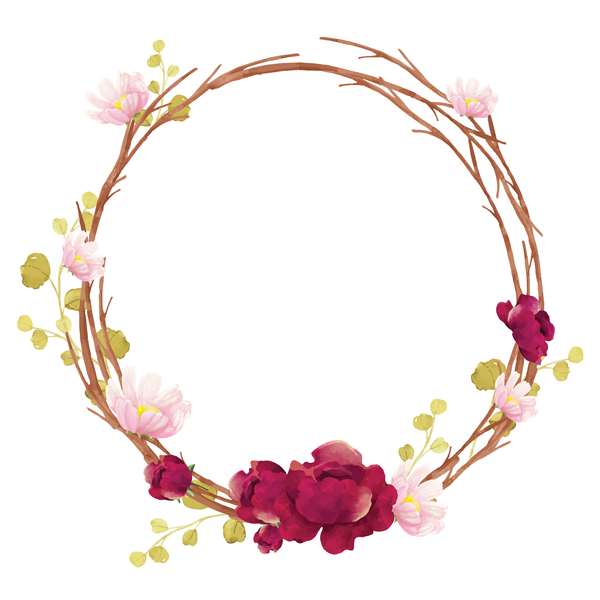 Circle Flowers Border Free Photo Transparent PNG Image