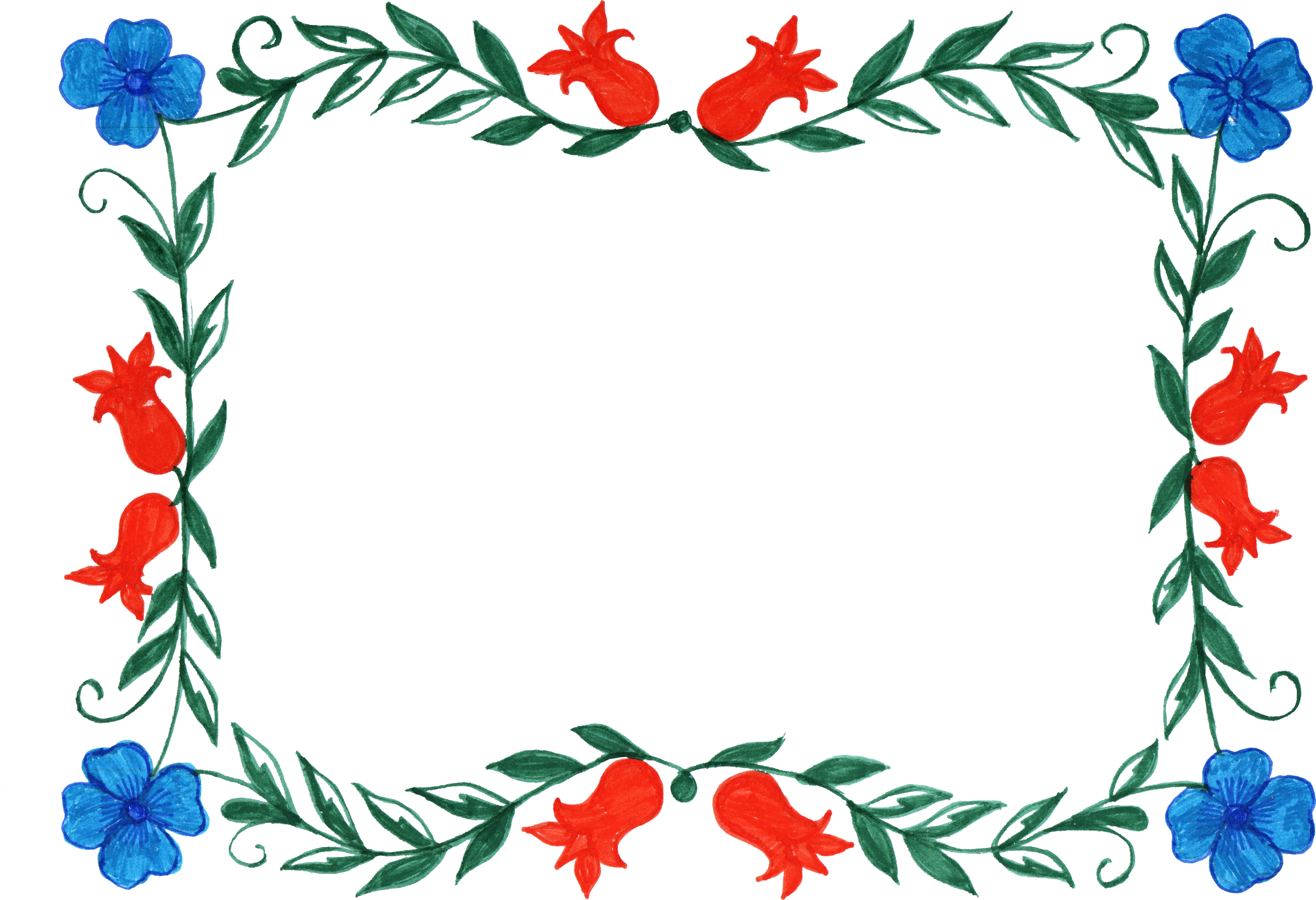 Frame Flowers Colorful Free Clipart HQ Transparent PNG Image