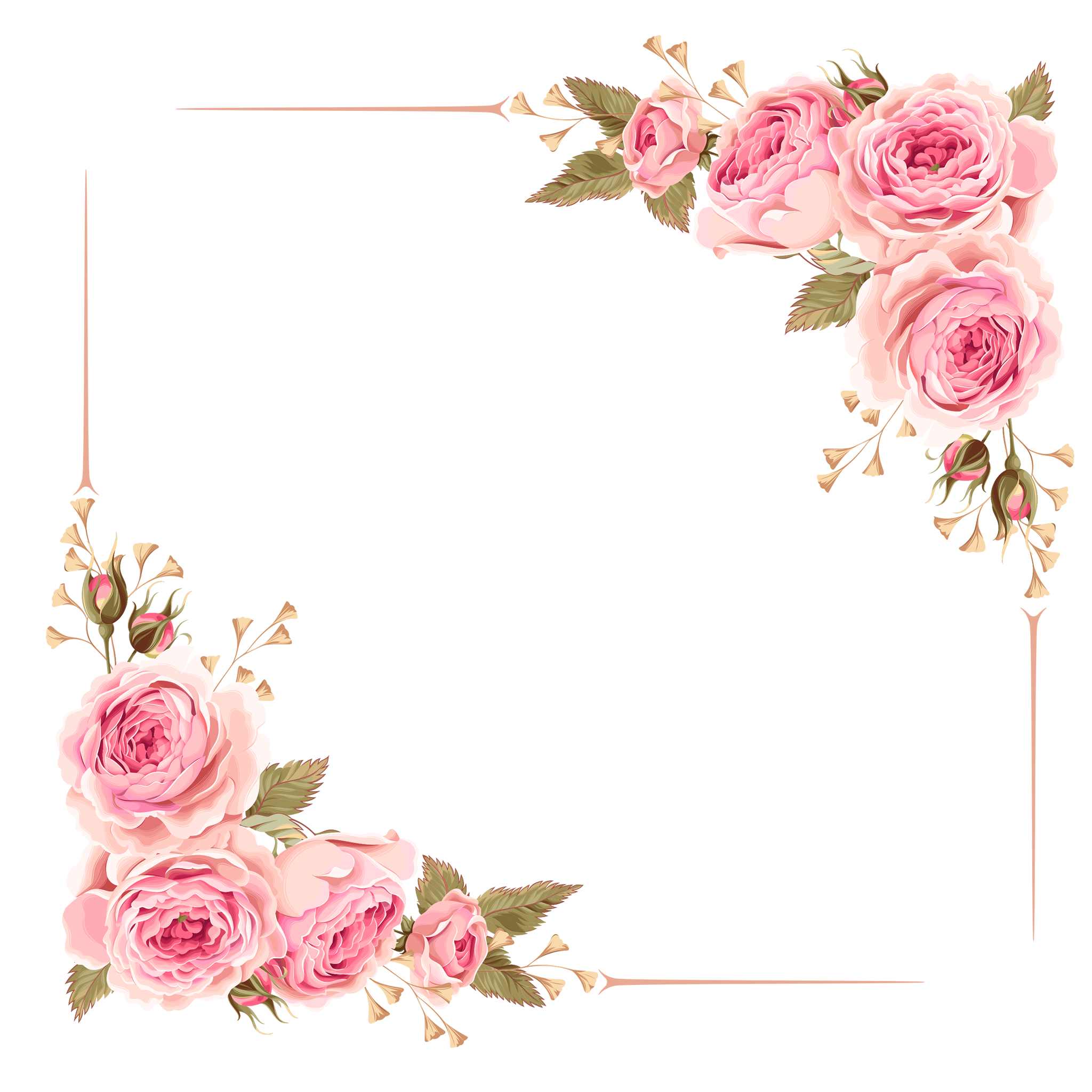 Corner Flowers Border Free Download Image Transparent PNG Image