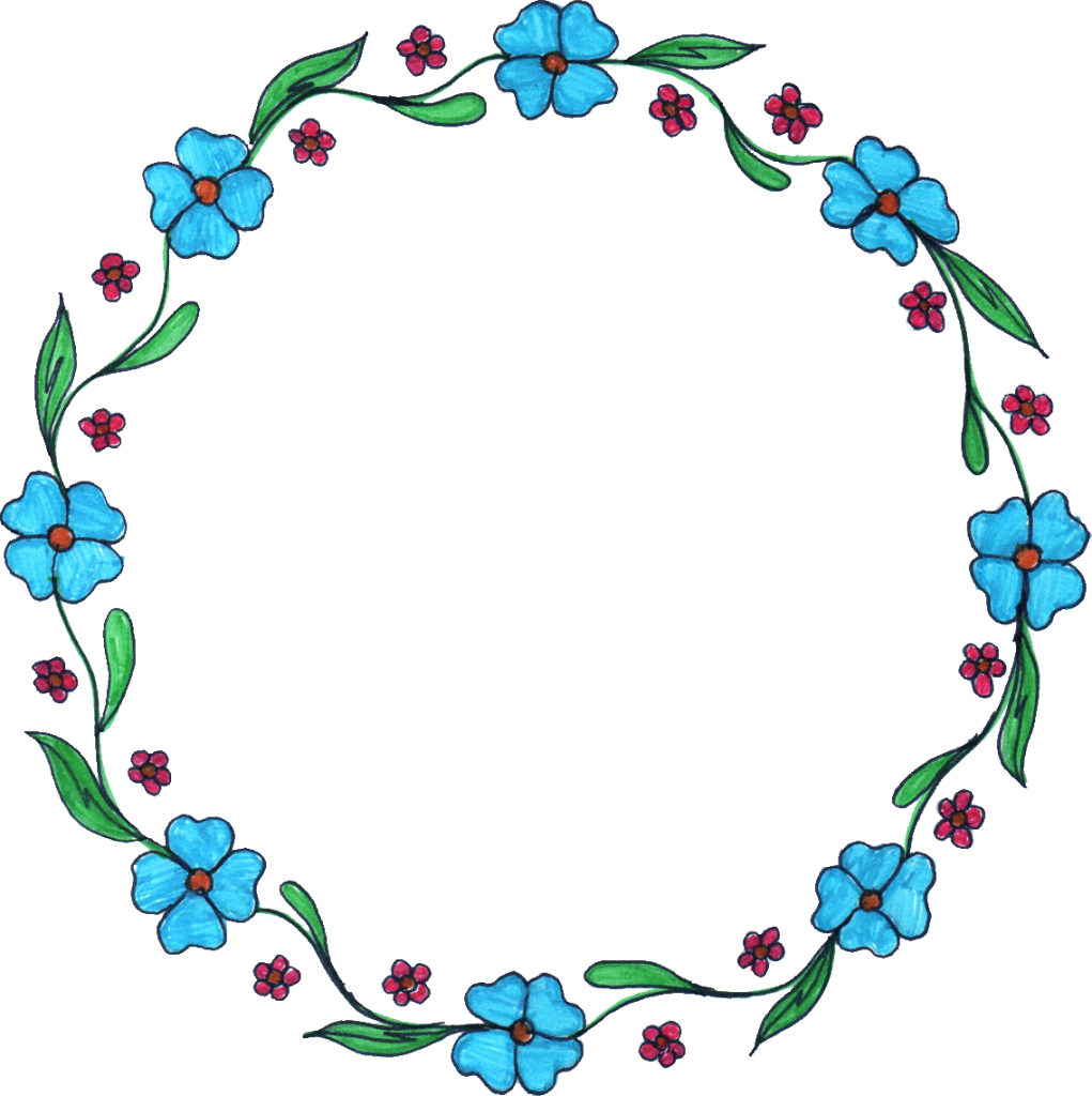 Frame Photos Floral Circle Border Drawing Transparent PNG Image