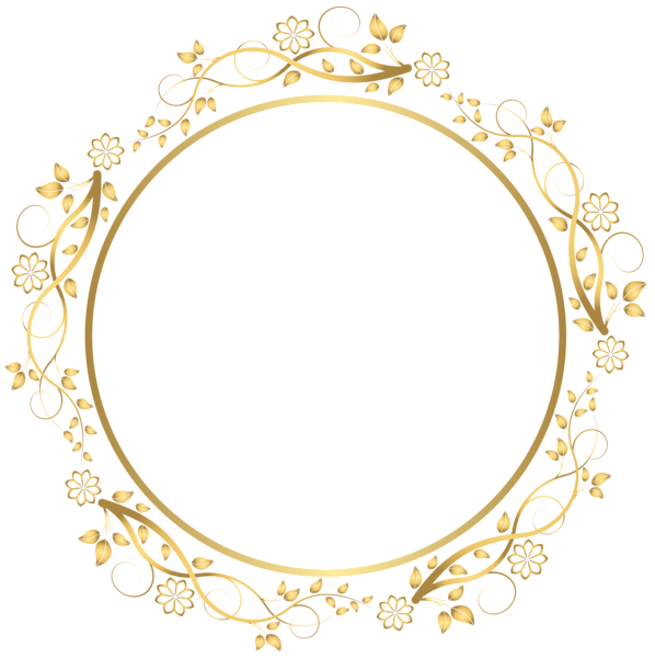 Floral Golden Circle Border HQ Image Free Transparent PNG Image