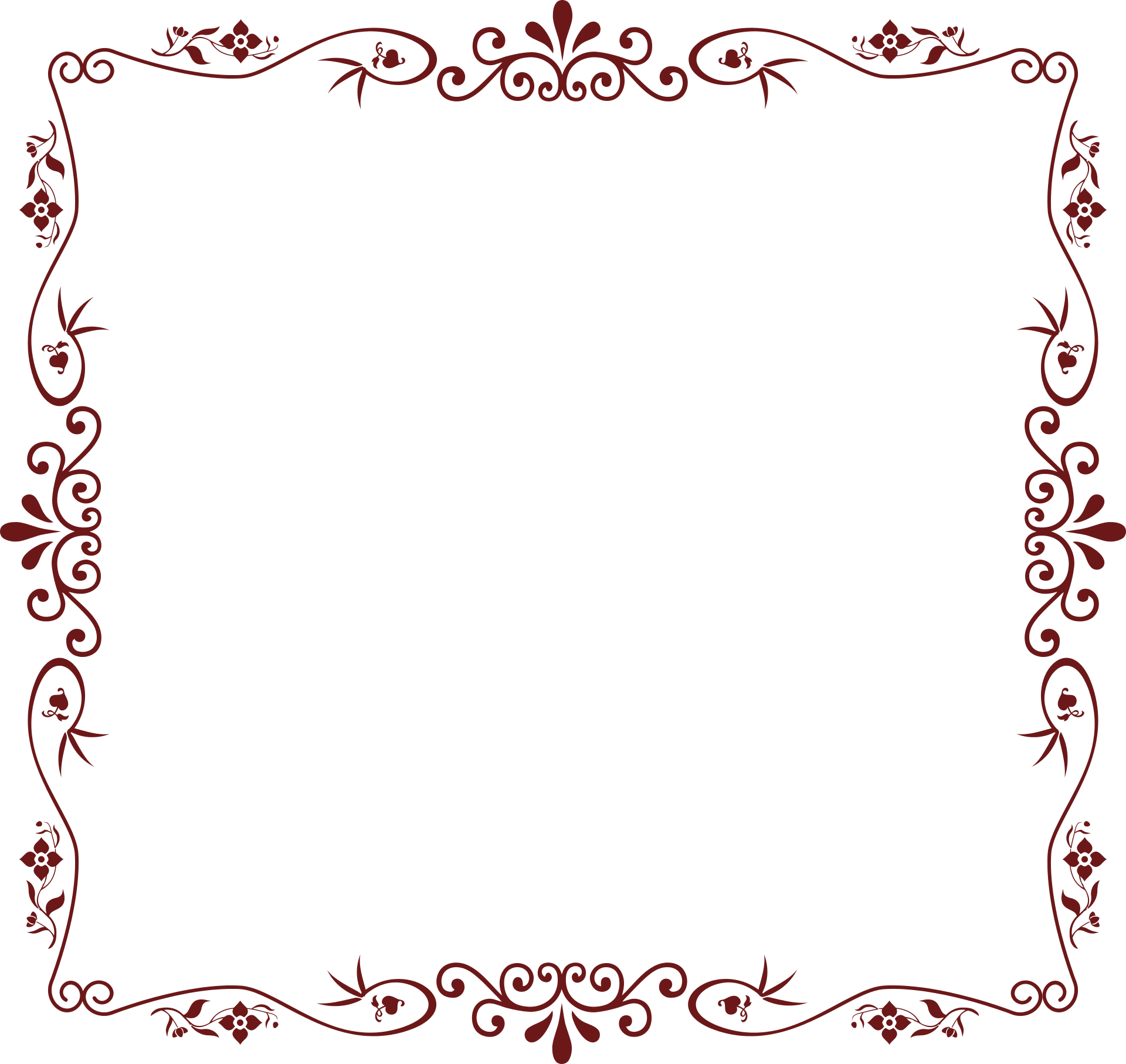 Floral Frame Border Free Transparent Image HQ Transparent PNG Image