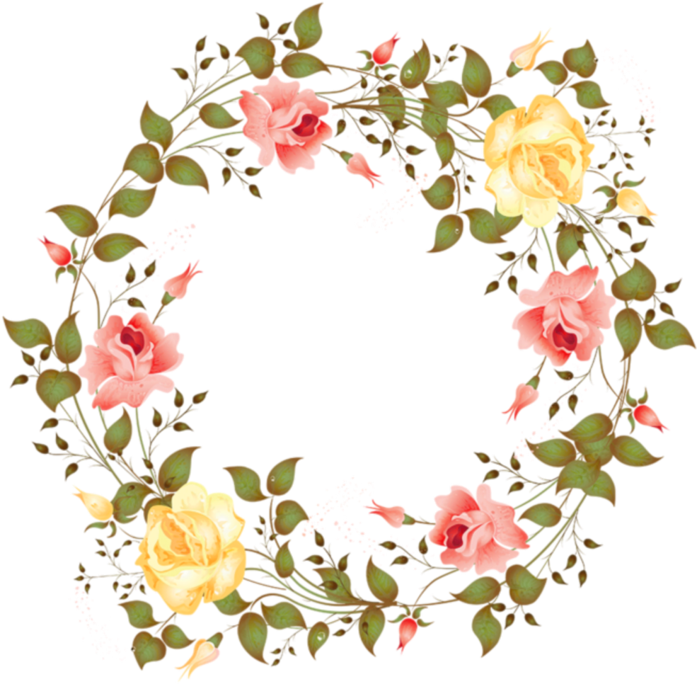 Floral Round Garland Free HQ Image Transparent PNG Image