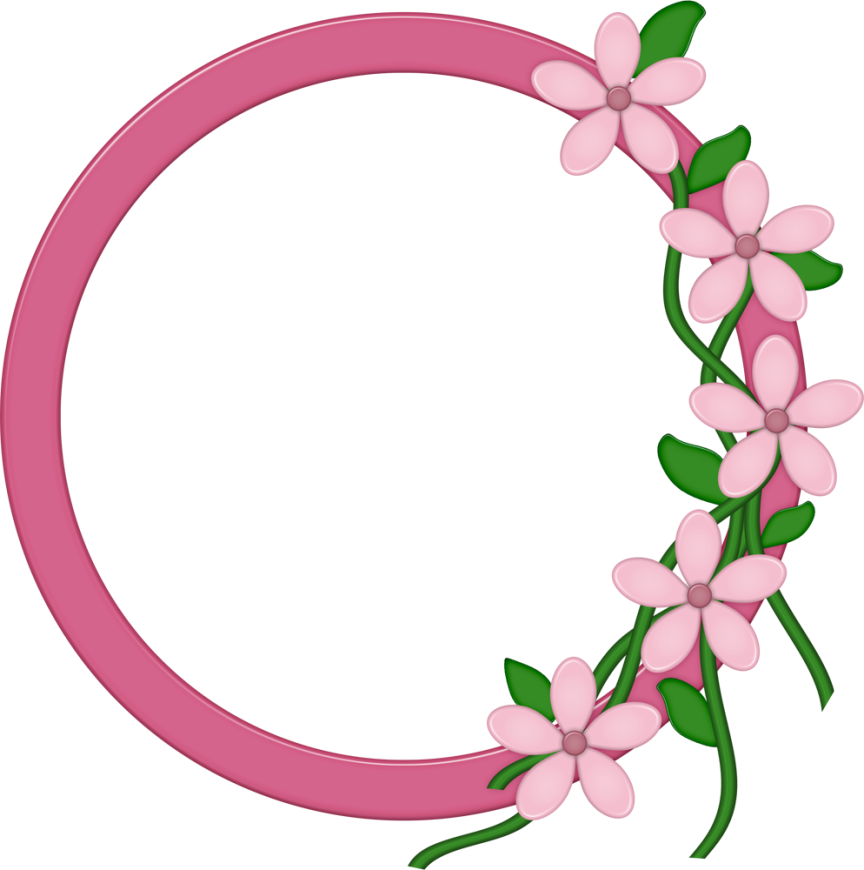 Floral Round Frame Picture Transparent PNG Image